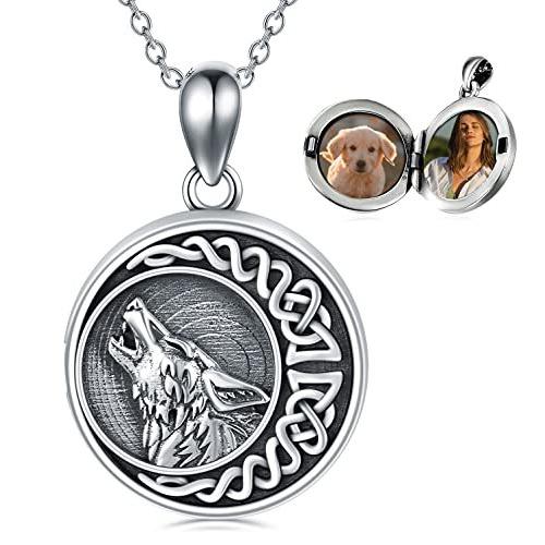 【再入荷！】 Pendant Wolf Moon Celtic Silver Sterling 925 Gifts Wolf PEIMKO Necklace 並行輸入品 for ネックレス、ペンダント