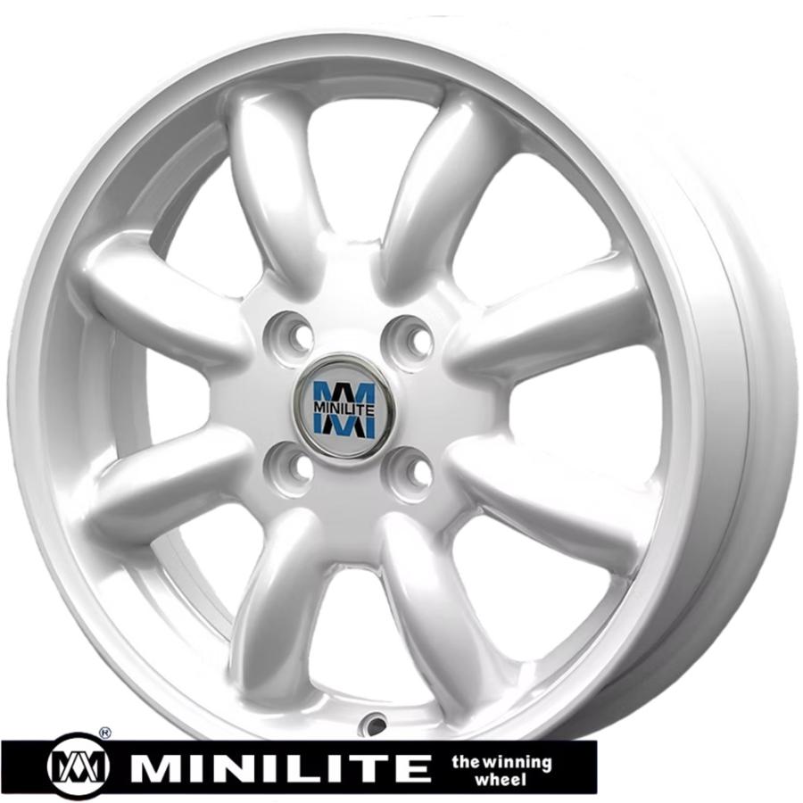 ミニライトホイール新品4本セット ナット付き14インチ KOSEI KIT JAPAN MINILITE（ミニライト）14 × 5.0 +40 4H/100 ホワイト
