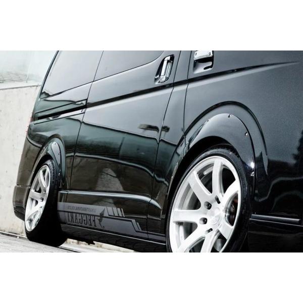 OF1 フェガーリ オーバーフェンダー（25mm）ハイエース専用 ※ABS製、6ピース、ダミービス、両面テープ付（アーチダウン量 F:20mm/R:15mm) | 