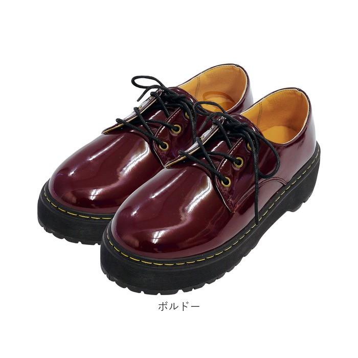 エナメル 靴 レディース 通販 エナメルシューズ レースアップシューズ 厚底 レースアップ 厚底靴 厚底シューズ おじ靴 おじ風 おじかわ おしゃれ かわいい Enamelshoes Backyard Family インテリアタウン 通販 Yahoo ショッピング