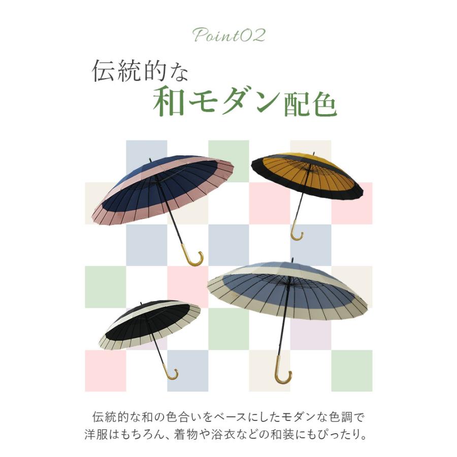 和傘 レディース 傘 60cm 通販 長傘 24本骨 大きめ 雨傘 手開き 大きい