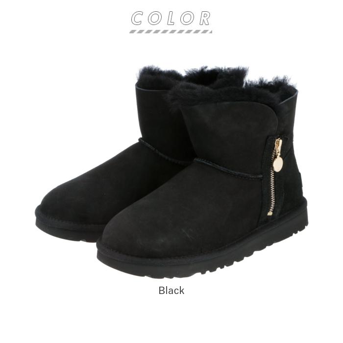 UGG/アグ】 ブーツ ムートン ジッパー レディース 黒 23.0 - 靴