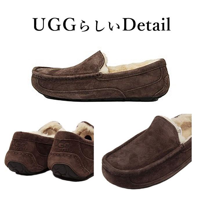 UGG モカシン アスコット かわいいモカシン アグ メンズ ASCOT スリッポン ローファー おすすめ レザー 定番 本革 ボア ファー｜moccasin｜09