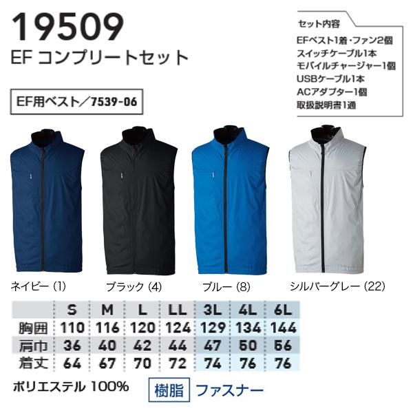 【未使用品】空調服 (株)桑和 EF Wear Complete Set LL SOWA（ソーワ） 桑和 19509 EF コンプリートセット 4L ファン