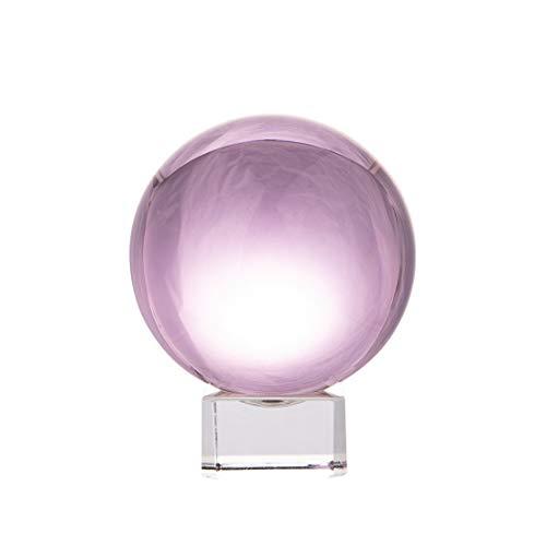 多色透明 水晶玉  クリスタルボール 装飾品 粉色 : s