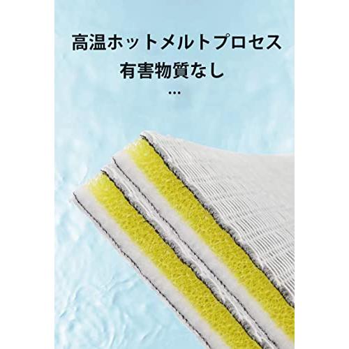 Aqeqpt 濾過マット 水槽 フィルター 8層ろ過綿 高密度 濾過フィルター 長い耐久性 上部フィルター 交換ろ過マット(120x30cm, 黄色)｜mochii0055｜02