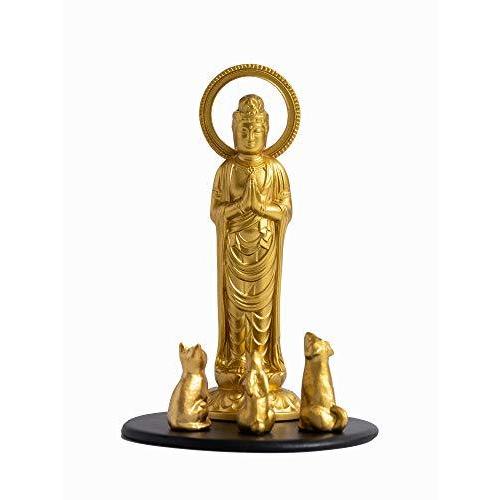 仏像 愛玩動物観音菩薩 7.7珊（金色） ＿『毛の荒物防御すること・愛玩動物供養』 丘陵銅器(Ｐかんのん/S) ペットウォーター-犬用品