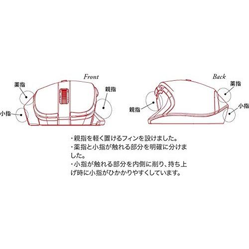 Digio2 究極のカタチ Bluetoothマウス 5ボタン Blue LED Sサイズ レッド Z8322｜mochii0055｜03