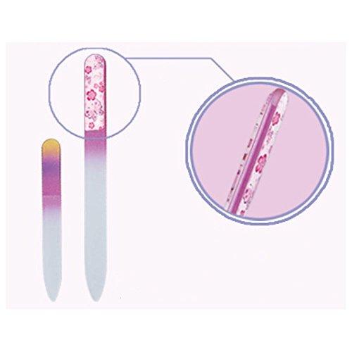 ガラス製爪ヤスリ大小2個セット(花柄) ネイルケア 水洗い可 子ども ペット 携帯用 つめやすり 両面削れる チェコ製｜mochii0055｜03