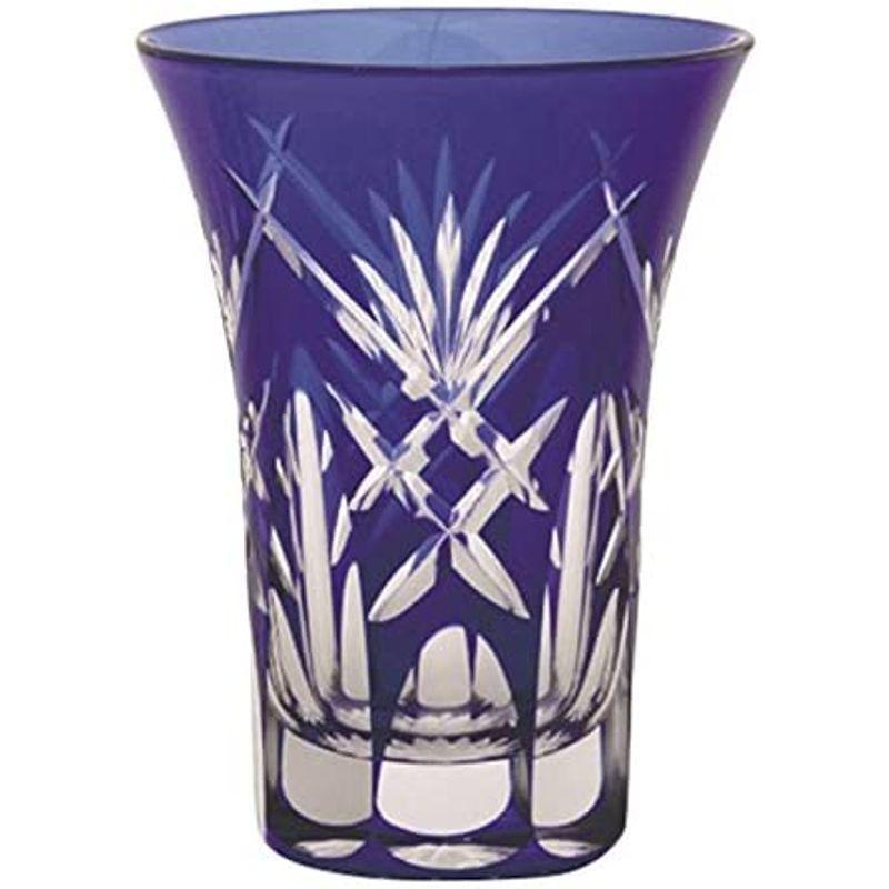 江戸切子 朝顔グラス ペア 四つ割剣矢来 Ky 7 8