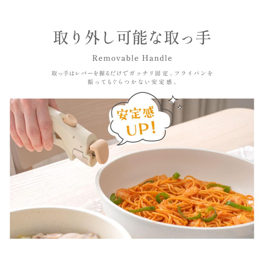 フライパン セット 8点 IH〜ガス火対応 取っ手が取れる 4in1 4つ穴円形フライパン卵焼き器 ソースパン 蓋付き 鍋 軽い 調理器具 手入れ簡単 passo-004-set8_6