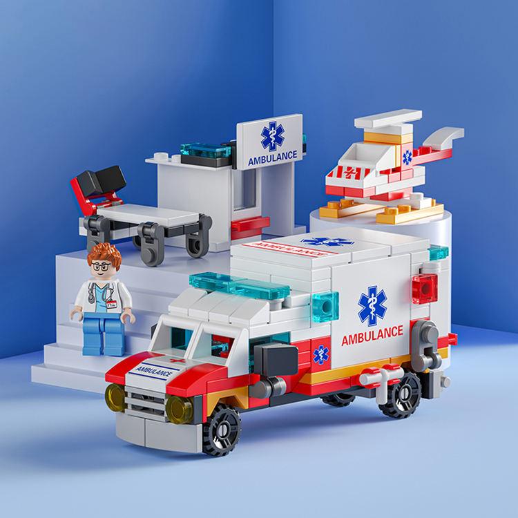 8732-8 救急車 レゴ ブロック 互換 キット LEGO　互換品 シティ 知育玩具 プレゼント ミニフィグ |  | 02