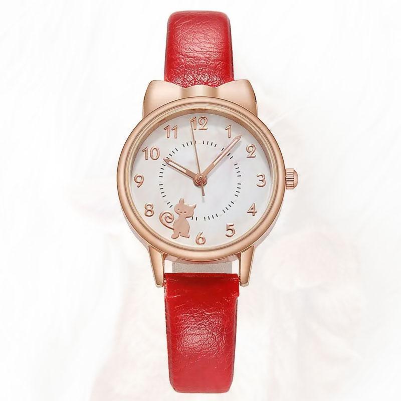 腕時計レディース安い 猫のデザイン腕時計 大人可愛いローズゴールドのネコ  クォーツで通勤向け |  | 16