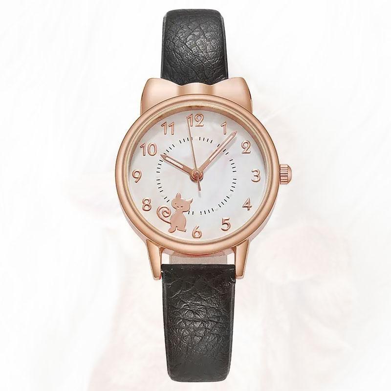 腕時計レディース安い 猫のデザイン腕時計 大人可愛いローズゴールドのネコ  クォーツで通勤向け |  | 13