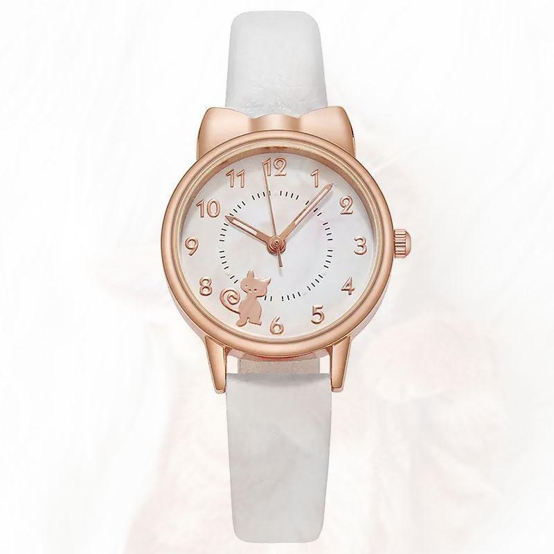 腕時計レディース安い 猫のデザイン腕時計 大人可愛いローズゴールドのネコ  クォーツで通勤向け |  | 14