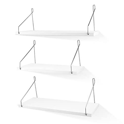 SIUSA ウォールシェルフ 壁を傷つけない 3個セット 壁掛け棚 おしゃれ 木製 ウォールラック キッチン/洗面所/寝室 取り付け簡単