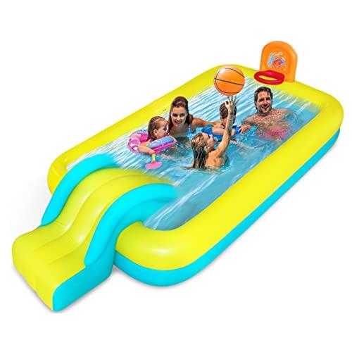プール 超大型 滑り台付き&シュートを打つ ファミリープール 家庭用 長