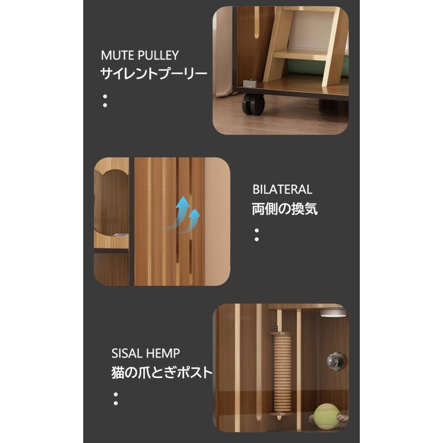 [大特価] 猫 ケージ 3段 木製 キャットケージ 大型 おしゃれ 透明ガラスドア キャスター 猫ゲージ 保護 脱走防止 留守番 組立簡単 室内飼い 幅60cm*奥行60cm*高さ120cm 【BC1230567421】(44027円)