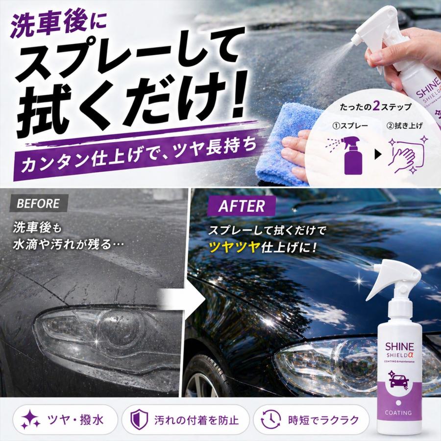 mocola 滑水コーティング 車コーティング剤 スプレー 洗車コーティング