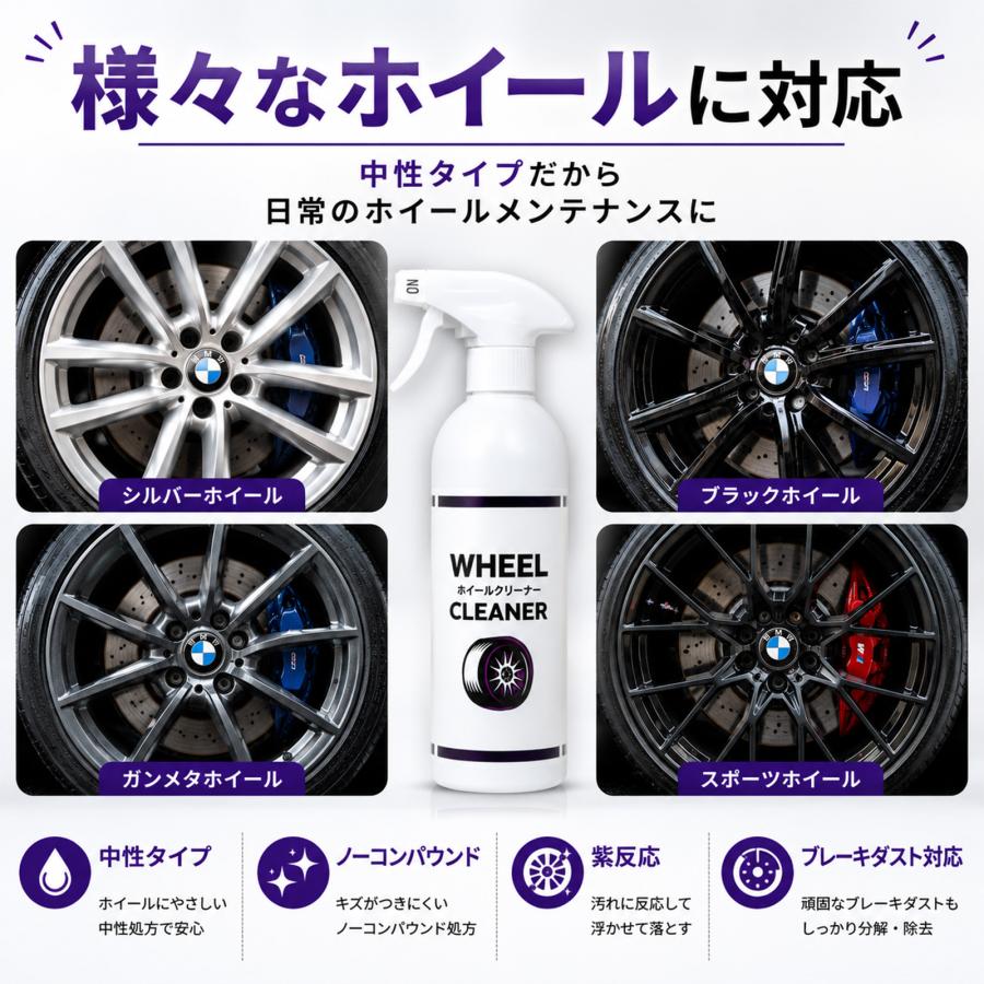 mocola ホイールクリーナー ブレーキダスト 鉄粉除去 紫色反応 中性 強力洗浄 車 アルミホイール 洗車用品 スプレー 鉄粉クリーナー タイヤクリーナー 最強 |  | 06