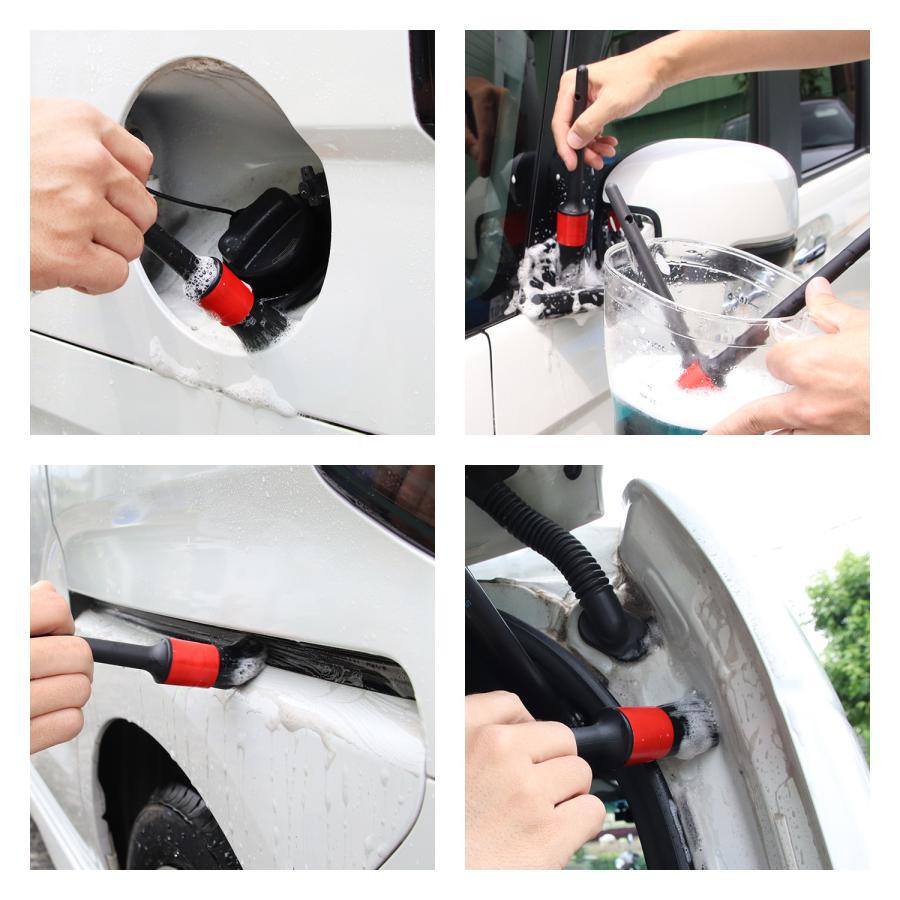 洗車ブラシ 5本セット 傷つかない ディテールブラシ 筆タイプ 柔らか毛 ホイールブラシ 細い 隙間 内装 外装 ナット周り対応 高級豚毛 ボディ用 |  | 11