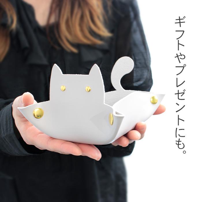 猫 トレイ 小物 置き 小物入れ アクセサリートレイ PUレザー