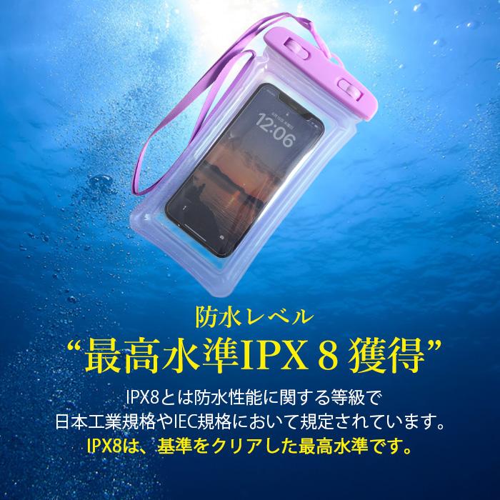 浮く 防水ケース スマホ防水ケース 完全防水 防水等級IPX8 指紋認証 