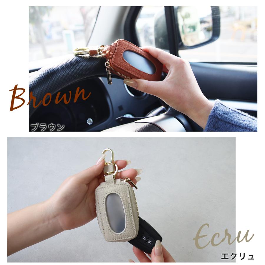 名入れ無料 キーケース スマートキー クリア窓付 ラウンドファスナー 車 メンズ レディース 本革 車の鍵 ブランド 革 安い トヨタ ホンダ 日産 スズキ 爆買 | Pit-Life | 18