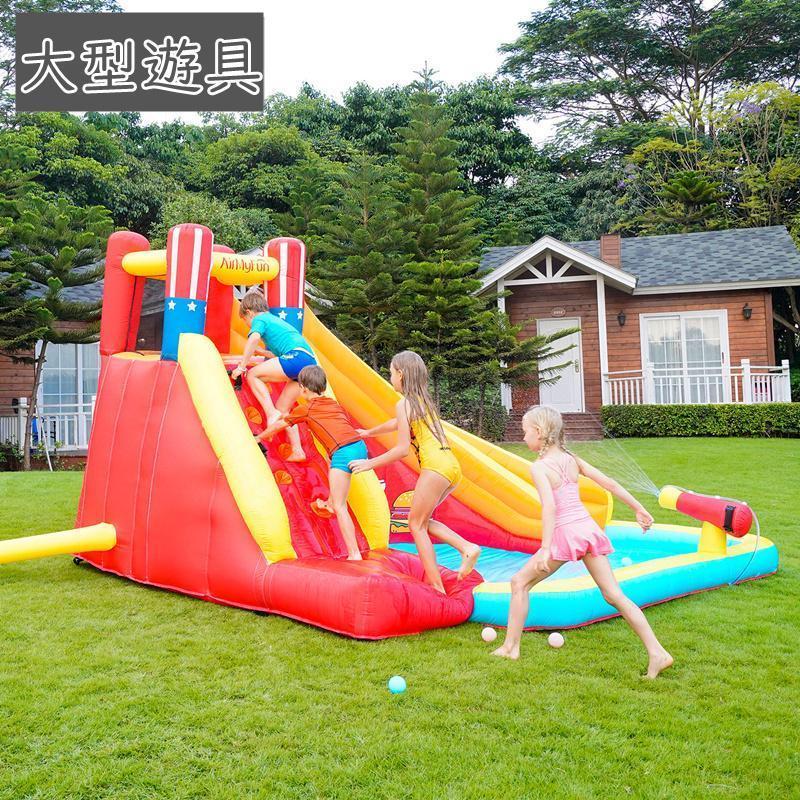 【新品 未使用 日本製】 [乾湿両用/送風機付き] プール 遊具 すべり台 滑り台 大型遊具 エア遊具 エアー遊具 ウォータースライダー アウトドア ふわふわ遊具 トランポリン 【ZY2767108973】(99003円)