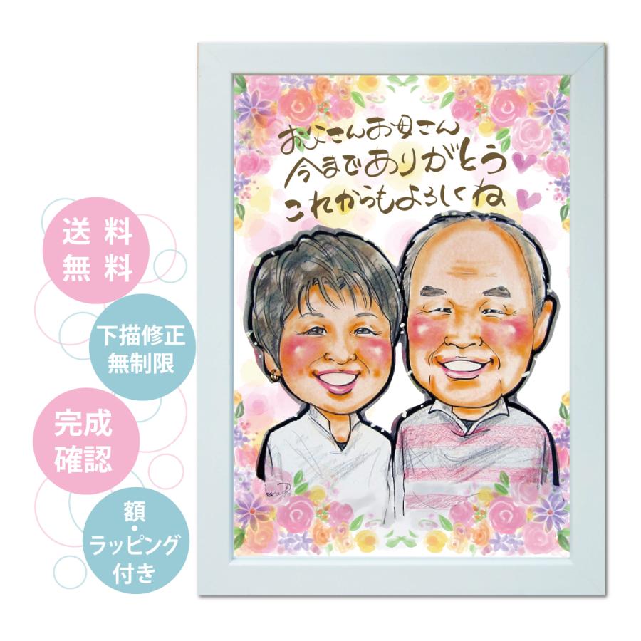 似顔絵 プレゼント 写真から オーダーメイド サンクスボード 感謝の気持ち 可愛い ギフト 人気 結婚式 男性 女性 両親 父母 祖父母 家族 額 ラッピング N 009 Mocoro 通販 Yahoo ショッピング