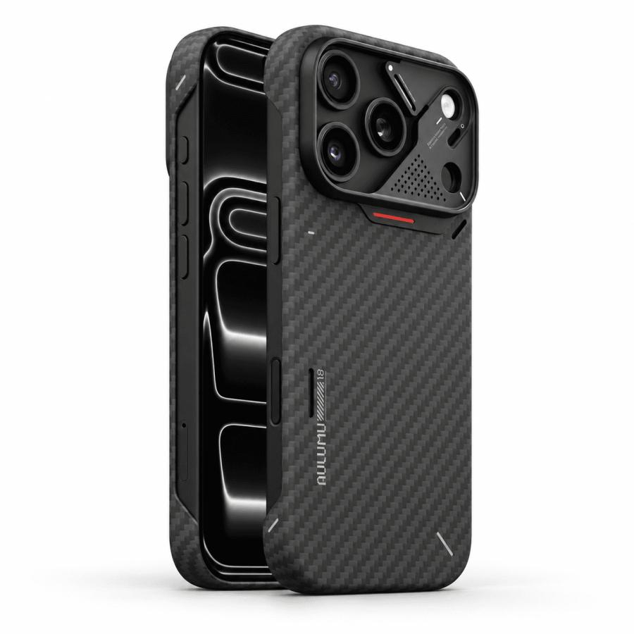 AULUMU A18 iPhone 18 Pro / 18 Pro Max ケース 1500D アラミド繊維 MagSafe対応 1.3mm 超薄型 軽量 CoolHyper放熱 アルミカメラガード レビュー 100日保証 |  | 09