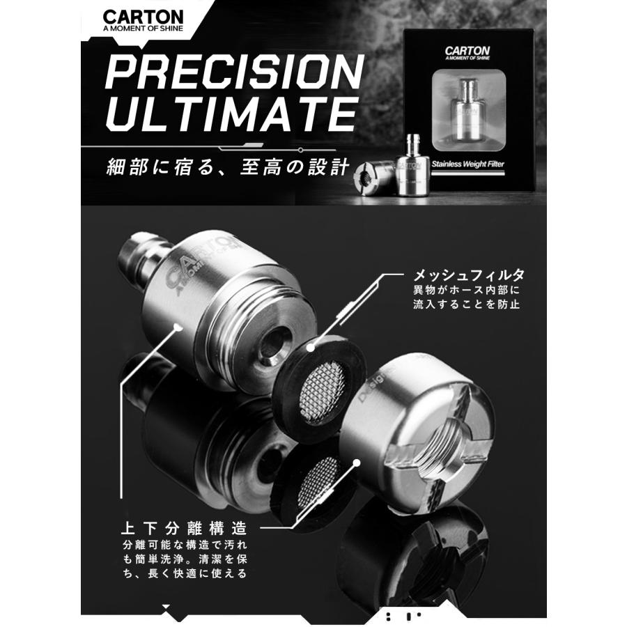 CARTON ステンレスウェイトフィルター SUS304採用 高耐久・耐腐食性 半永久使用 ほぼ全てのフォームランス対応 分解洗浄 傾けた方向へ重りが移動し最後まで吸引 |  | 02
