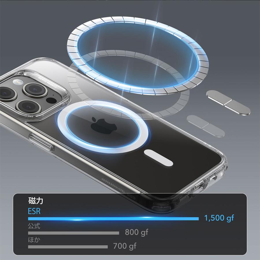 ESR  iPhone15 15Plus 15Pro 15Promax ハイブリッドケース HaloLock付き Magsafe対応 黄変しにくい 透明 傷に強い背面 クリア マグセーフ | ESR | 09