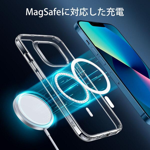 ESR iPhone13 Magsafe対応クリアケース 13Pro ProMax ハイブリッドケース 米軍MIL規格 SGS認証 傷に強い背面 磁気ワイヤレス充電 透明 レビュー 100日保証｜mod｜03