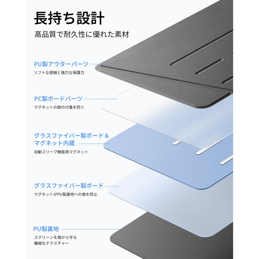 ESR iPad ケース 【Flipシリーズ】 Air (M3/M2/第5/4世代) Pro (M5/M4) 11/13インチ 薄型 耐衝撃 スタンド ペン収納 Pencil対応 レビュー投稿 100日保証 | ESR | 11