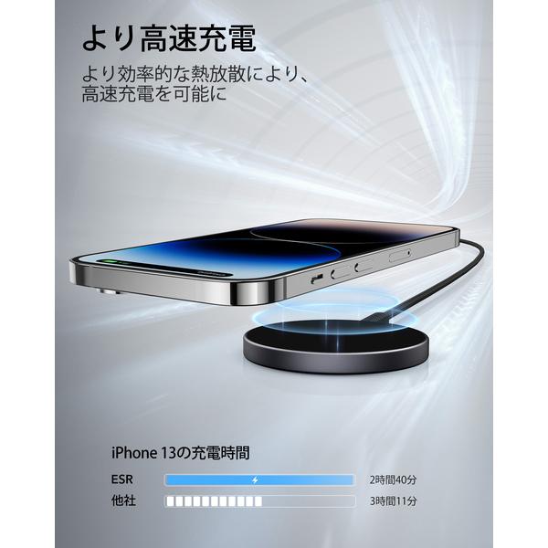 ESR HaloLock ミニワイヤレス充電器 MagSafe充電器 マグネット式 iPhone 14/13/12シリーズ対応 急速充電 強力磁気吸着 レビュー 100日保証 | ESR | 05