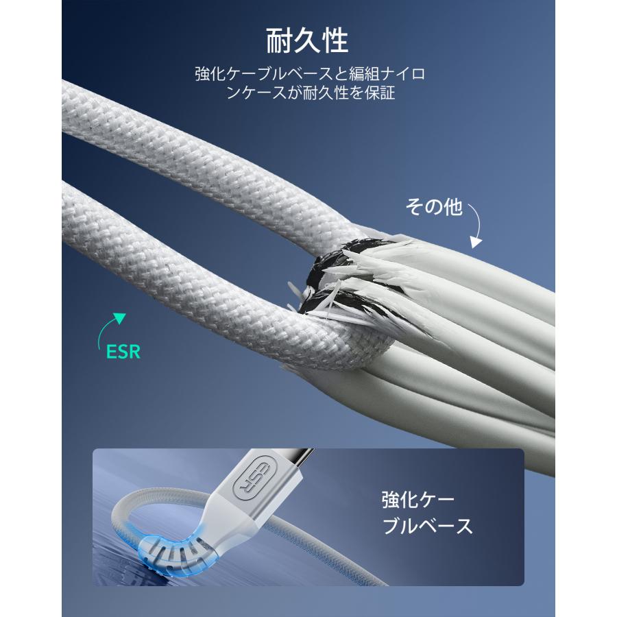 ESR MagSafe ワイヤレス充電器 HaloLock iPhone 17 16 15 14 13 12 対応 急速充電 強力 磁気吸着 頑丈 編組ナイロンケーブル 高耐久 スマホ レビュー 100日保証 | ESR | 05