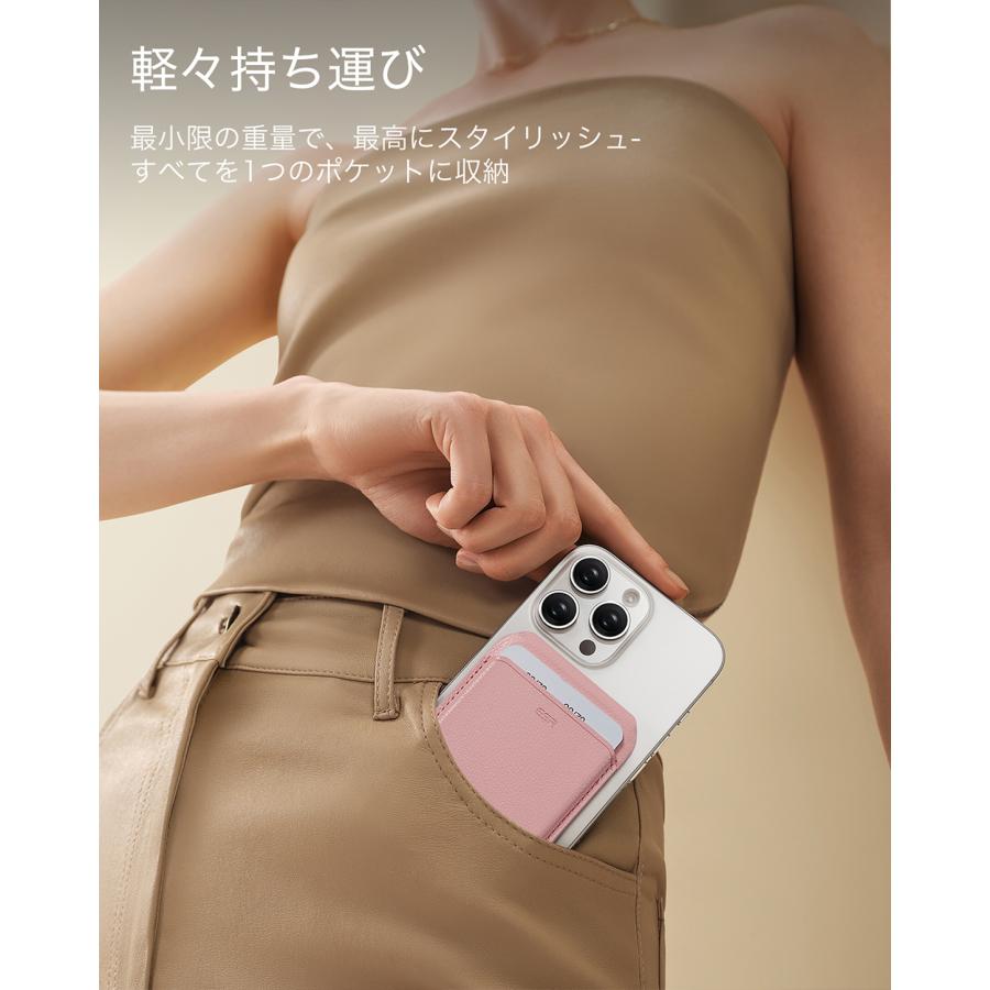ESR スマホスタンド 財布 HaloLock ヴィーガンレザー ウォレットスタンド MagSafe対応 iPhone 17〜12シリーズ Magsafe対応 カード3枚収納 レビュー 100日保証 | ESR | 17