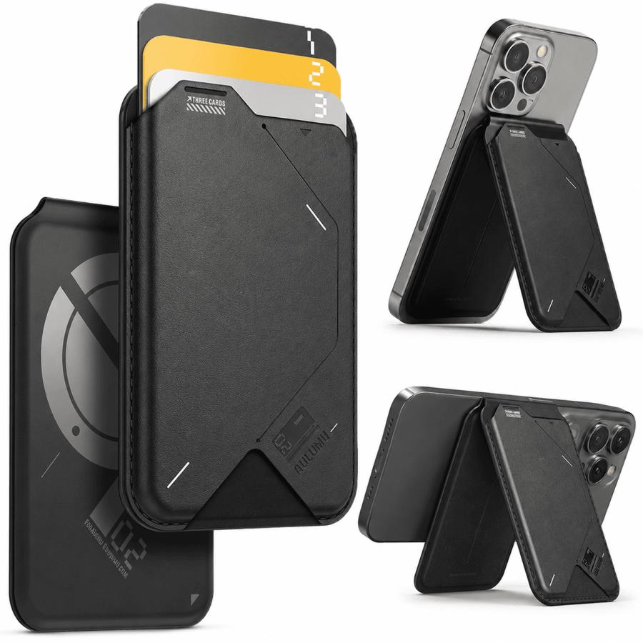 Aulumu G02 カードケース Magsafe対応 スマホスタンド 【スワイプカード/オープンIDウィンドウ】 iPhone 17/16/15/14/13/12シリーズ用 レビュー投稿 100日保証 |  | 07