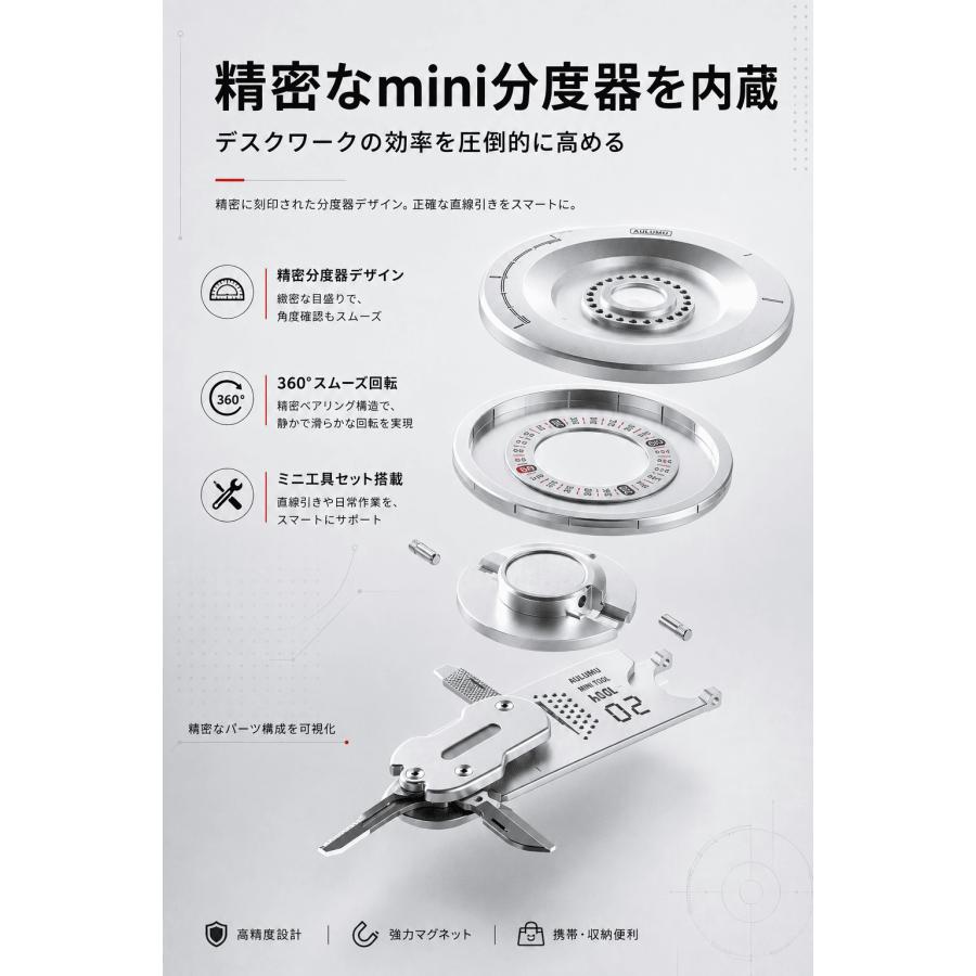 AULUMU G05 Pro MagSafe スマホスタンド 360°回転 スマホグリップ 5in1 マルチツール内蔵 超薄型 マグネット iPhone 17 16 15 14 13 12対応 レビュー 100日保証 |  | 07