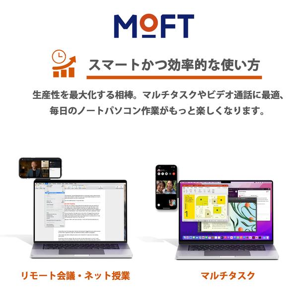 ノートパソコン フリップスマホマウントMOFT 連係カメラマウント スマホスタンド ラップトップ 折り畳み式 ディスプレイ設置用ホルダー レビュー 100日保証 | MOFT | 05
