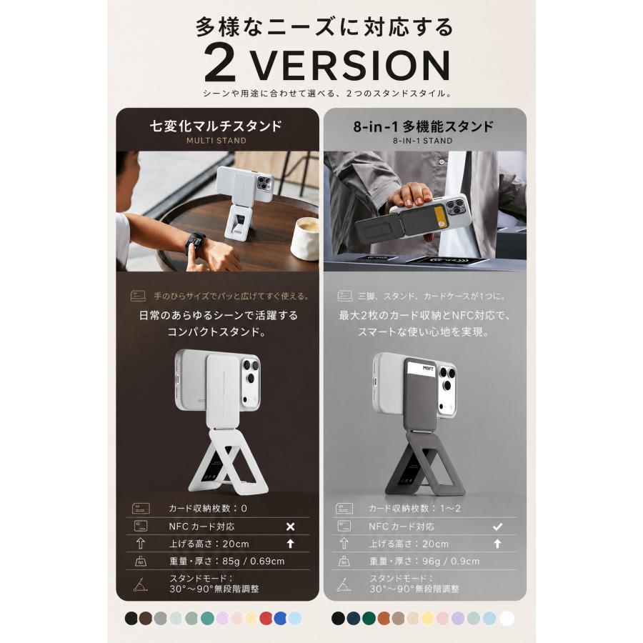 MOFT 七変化マルチスタンド 【全機種対応/アイアンリング付き】 iPhone17/16/15/14/13/12シリーズ スタンド MagSafe マグネット レビュー投稿 100日保証 | MOFT | 20