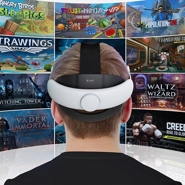 MetaQuest2 ヘッドセット VR アクセサリー メタクエスト2 ヘッドストラップ 調節可能 タイト 固定 簡単 取り付け 安定 KIWI design レビュー投稿 100日保証 | KIWI design | 10