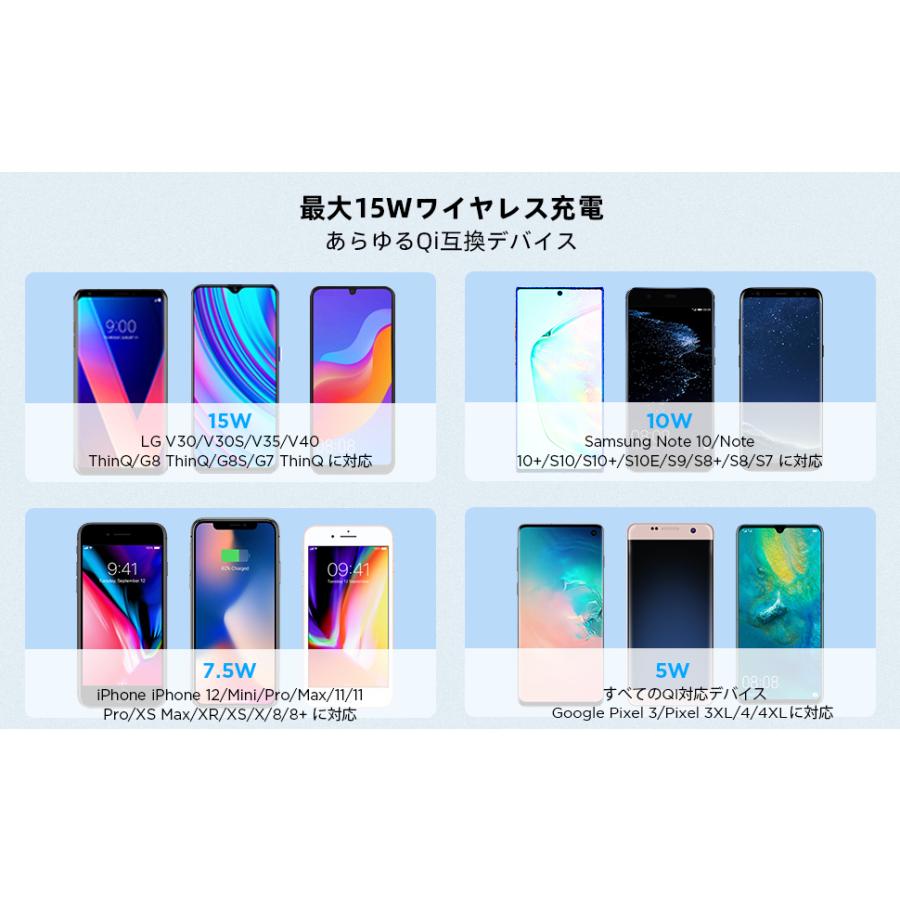 ワイヤレス充電器 急速 最大15W 充電 LETSCOM チャージャー QI対応  ワイヤレス充電器 ワイヤレス急速充電器 Qi認証 超薄型 日本語説明書付き |  | 05