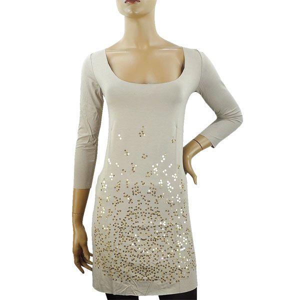 72時間限定タイムセール インポート ワンピース イタリア インポート No Na By Siste S スパンコール刺繍チュニックワンピース ベージュ 大特価アウトレット Clinicagastroservice Com Br