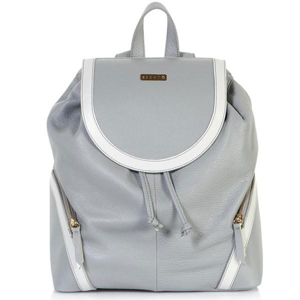 イタリア バッグ BECATO MEGAN レザーリュクザック ライトグレー 送料無料