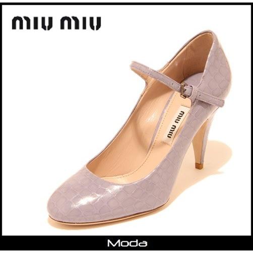 Miumiu ミュウミュウ ライトパープル レザー ストラップパンプス Yamavakedma Co Il