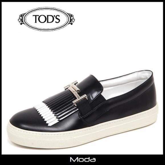 くらしを楽しむアイテム レディース スニーカー トッズ イタリア スニーカー ハイブランド レディース 靴 Tods Tod S スリッポン フリンジ ブラック 黒 靴 シューズ Oyostate Gov Ng