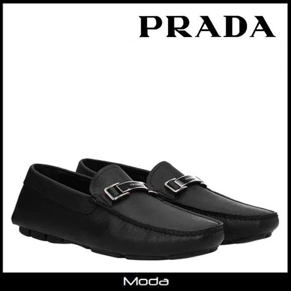 プラダ ローファー メンズ Prada 靴 黒 ブラック ロゴ モカシン Moda 通販 Yahoo ショッピング