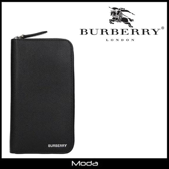 即日出荷 バーバリー 長財布 メンズ 黒 ブラック Burberry ロゴ ラウンドファスナー 超目玉 Lespakigali Com